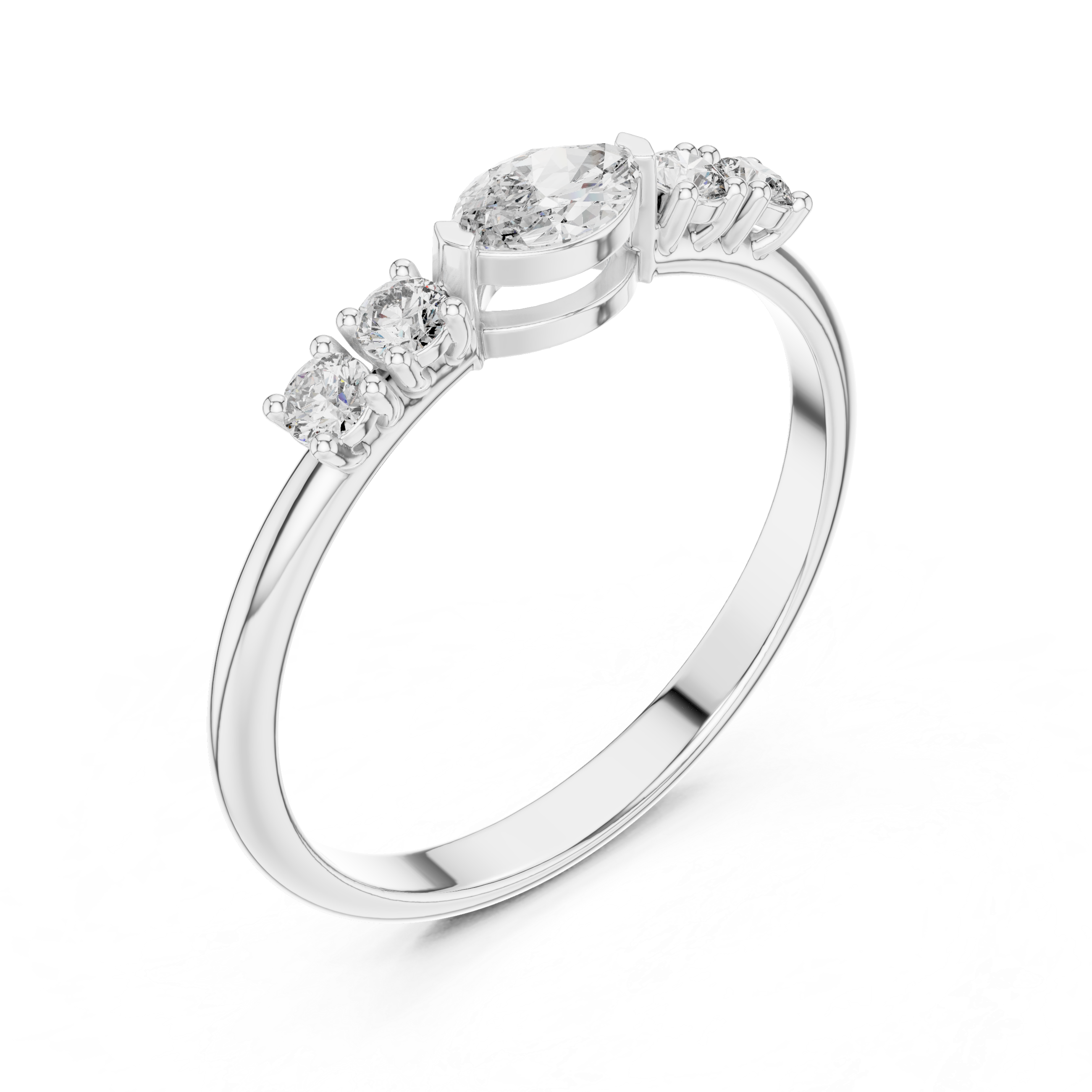 Gold Classic Oval Band Lab Grown Diamond Serix Ring