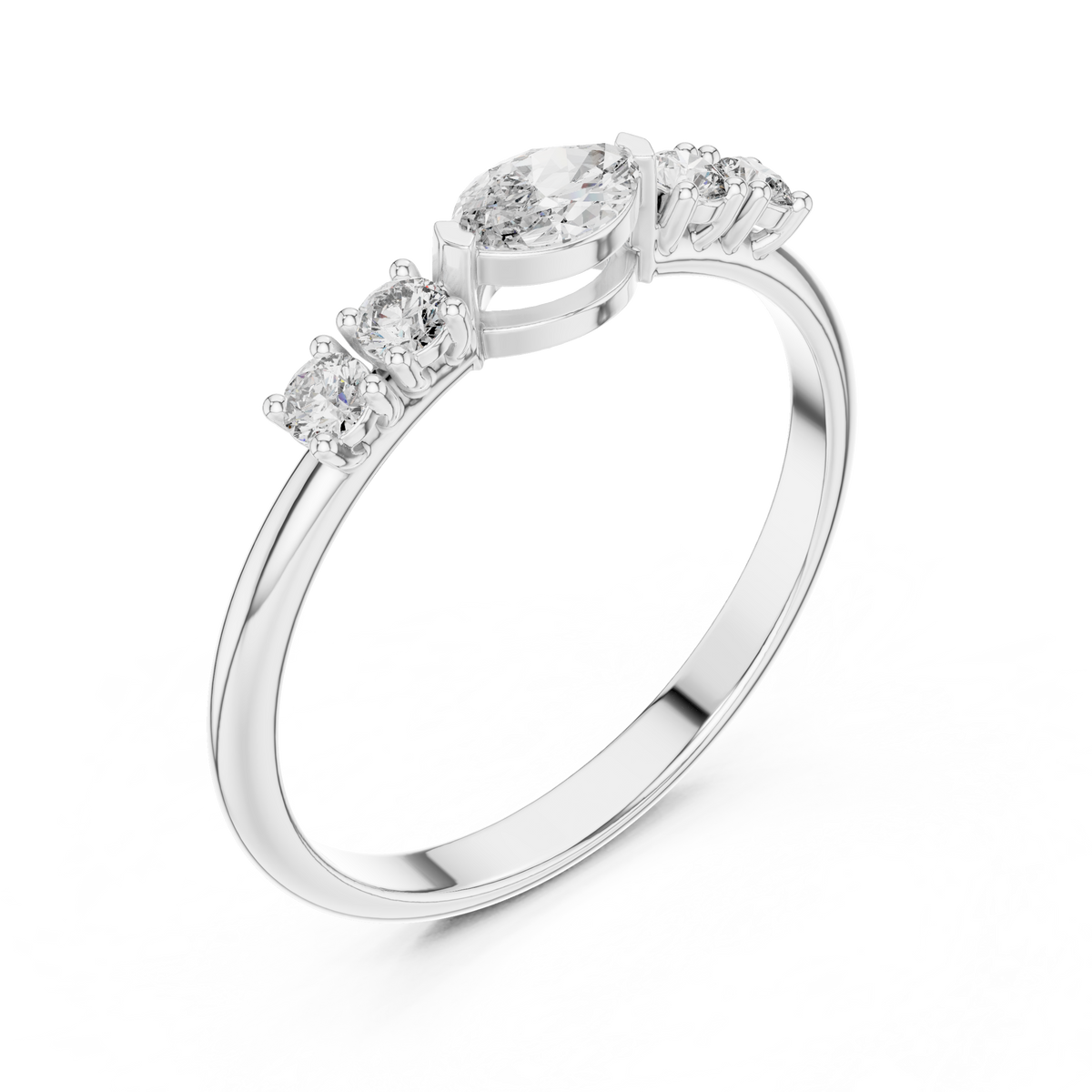 Gold Classic Oval Band Lab Grown Diamond Serix Ring
