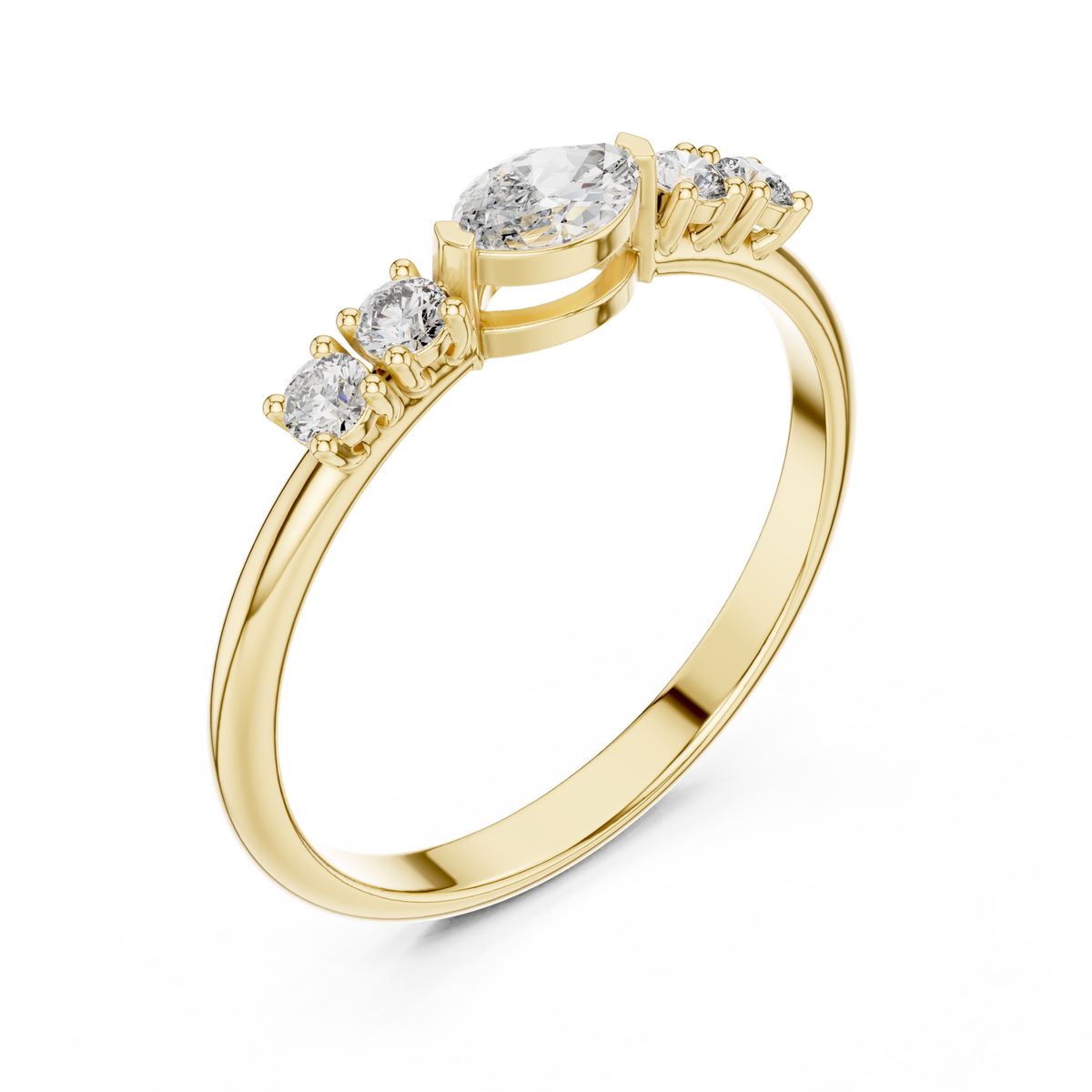 Gold Classic Oval Band Lab Grown Diamond Serix Ring