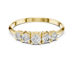 Gold Halo Setting Round Lab Grown Diamond Olyra Ring