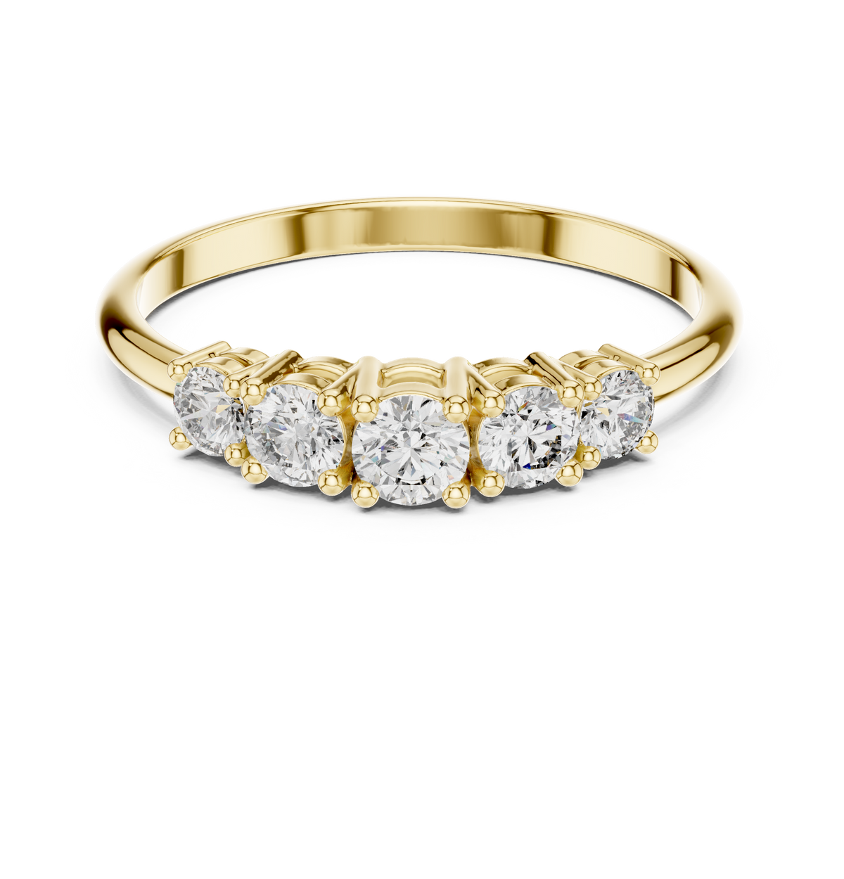 Gold Halo Setting Round Lab Grown Diamond Olyra Ring