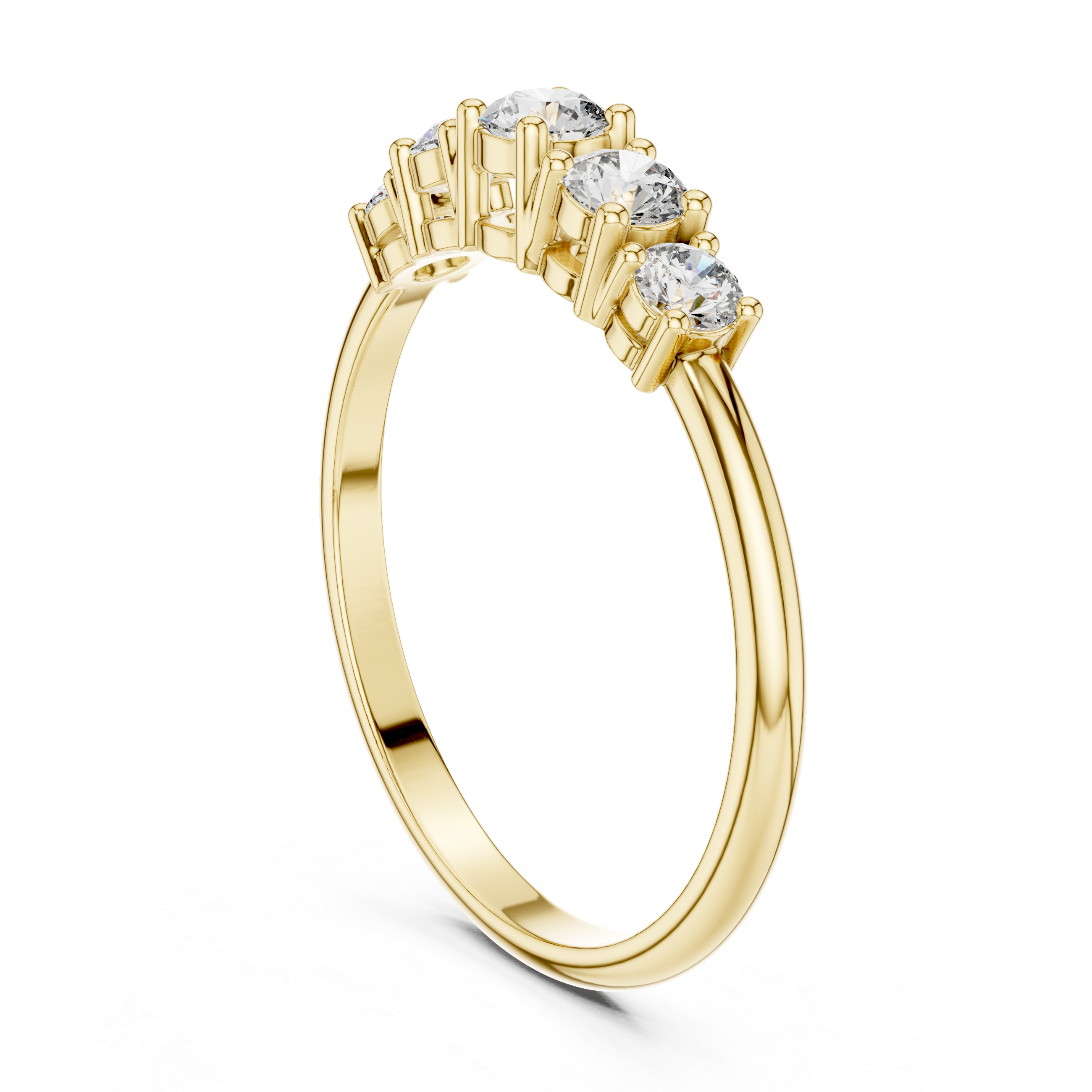 Gold Halo Setting Round Lab Grown Diamond Olyra Ring