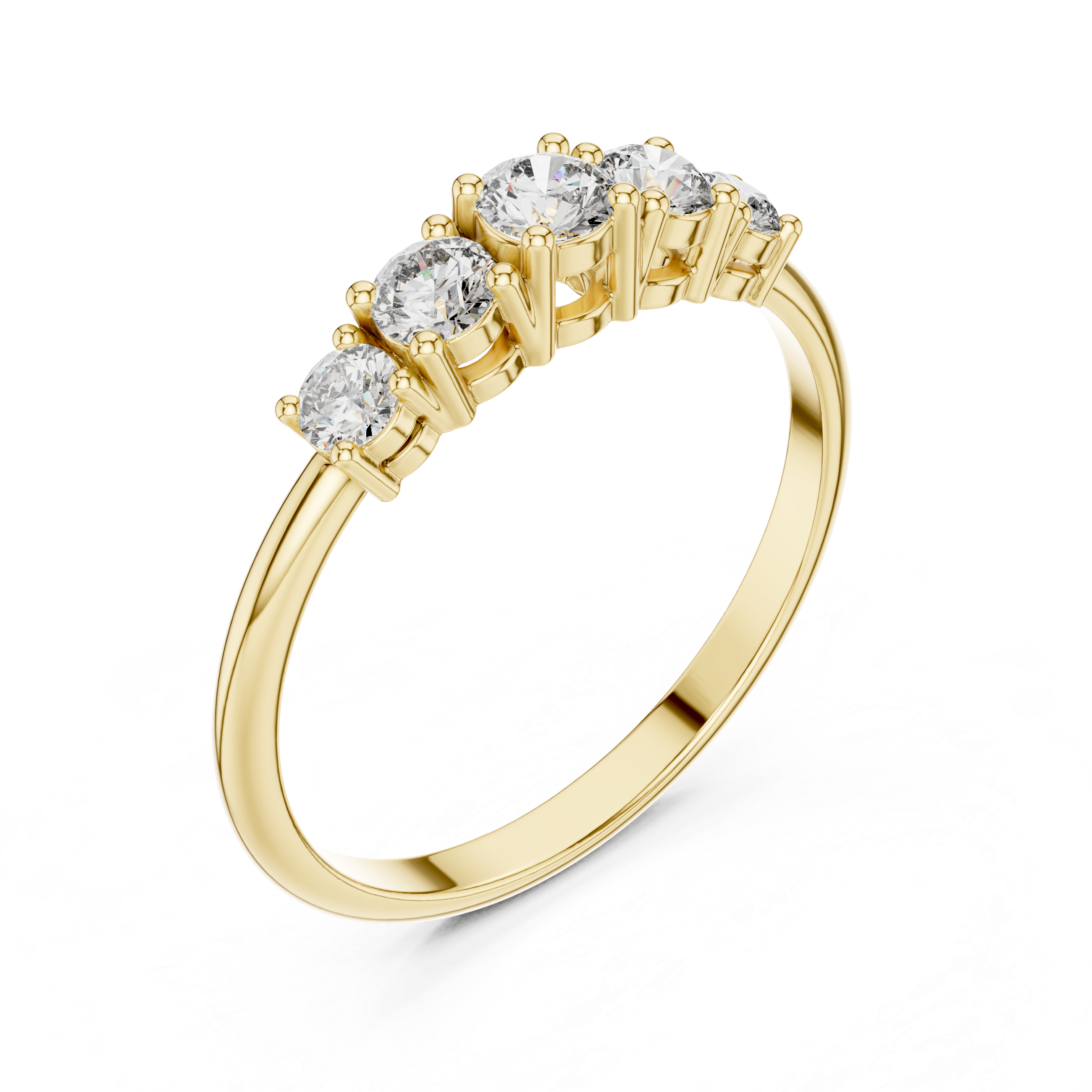 Gold Halo Setting Round Lab Grown Diamond Olyra Ring