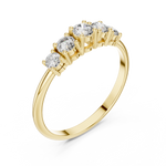 Gold Halo Setting Round Lab Grown Diamond Olyra Ring