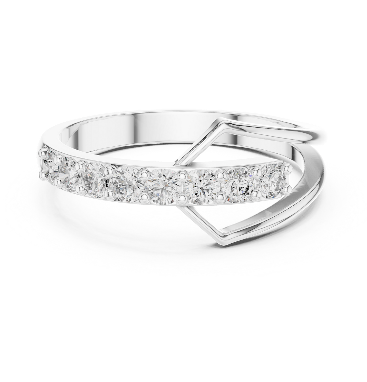 Gold Channel Setting Round Lab Grown Diamond Florin Ring