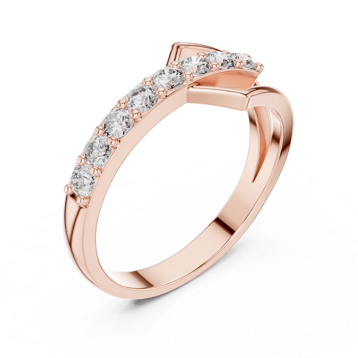 Gold Channel Setting Round Lab Grown Diamond Florin Ring