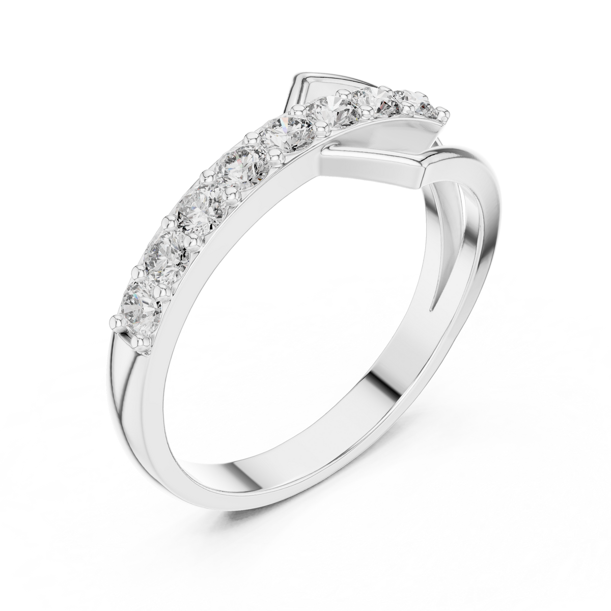 Gold Channel Setting Round Lab Grown Diamond Florin Ring