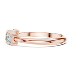 Gold Three Stone Princess Lab Grown Diamond Aevra Ring