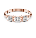 Gold Three Stone Princess Lab Grown Diamond Aevra Ring