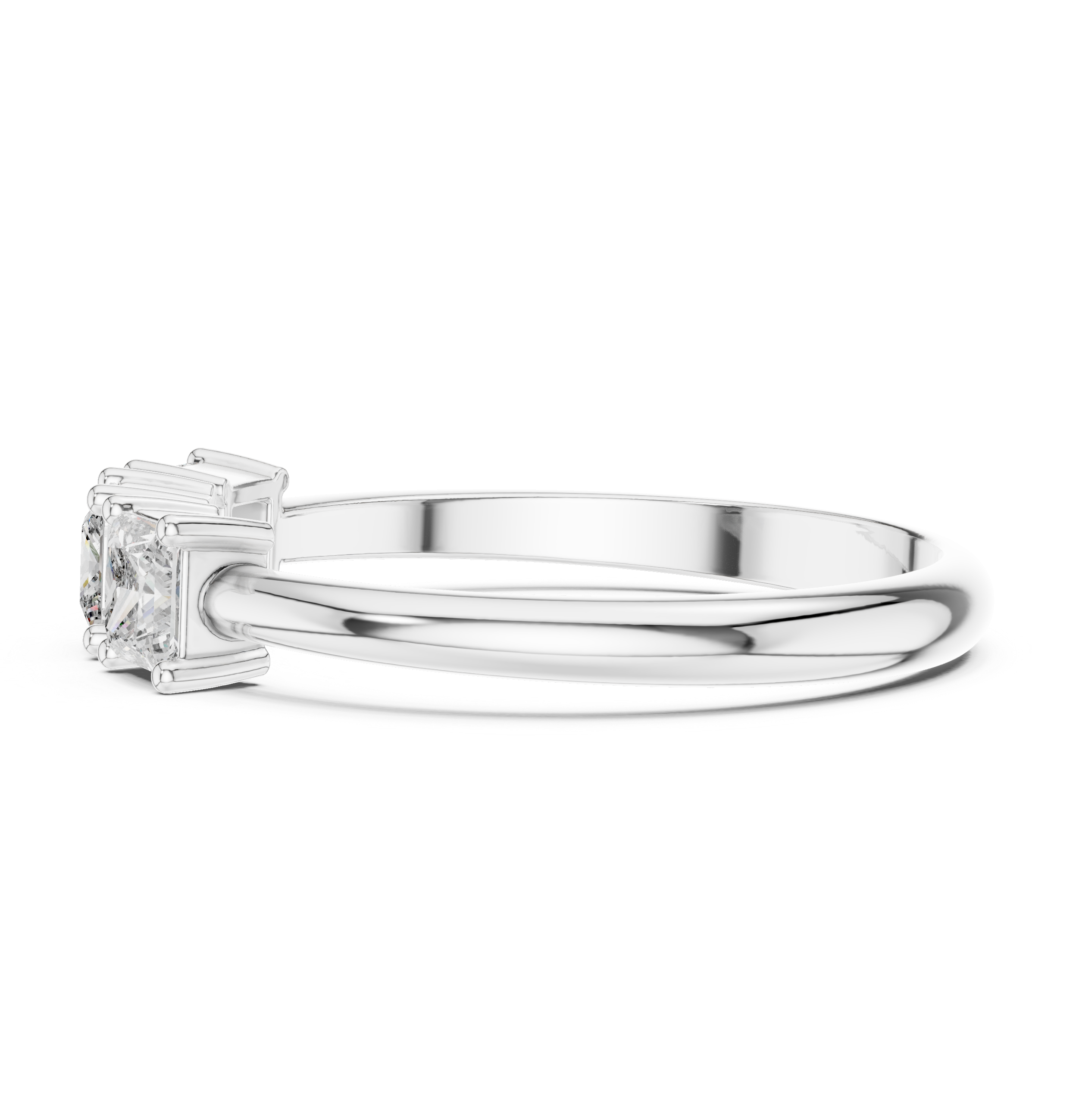 Gold Three Stone Princess Lab Grown Diamond Aevra Ring