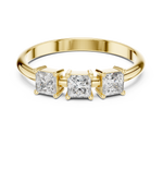Gold Three Stone Princess Lab Grown Diamond Aevra Ring
