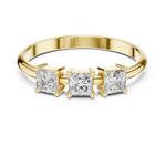 Gold Three Stone Princess Lab Grown Diamond Aevra Ring