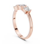Gold Three Stone Princess Lab Grown Diamond Aevra Ring