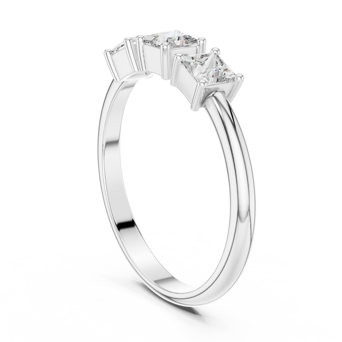 Gold Three Stone Princess Lab Grown Diamond Aevra Ring