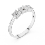 Gold Three Stone Princess Lab Grown Diamond Aevra Ring