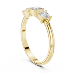 Gold Three Stone Princess Lab Grown Diamond Aevra Ring