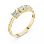 Gold Three Stone Princess Lab Grown Diamond Aevra Ring
