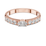 Gold Solitaire Pave Marquise Lab Grown Diamond Zyara Ring
