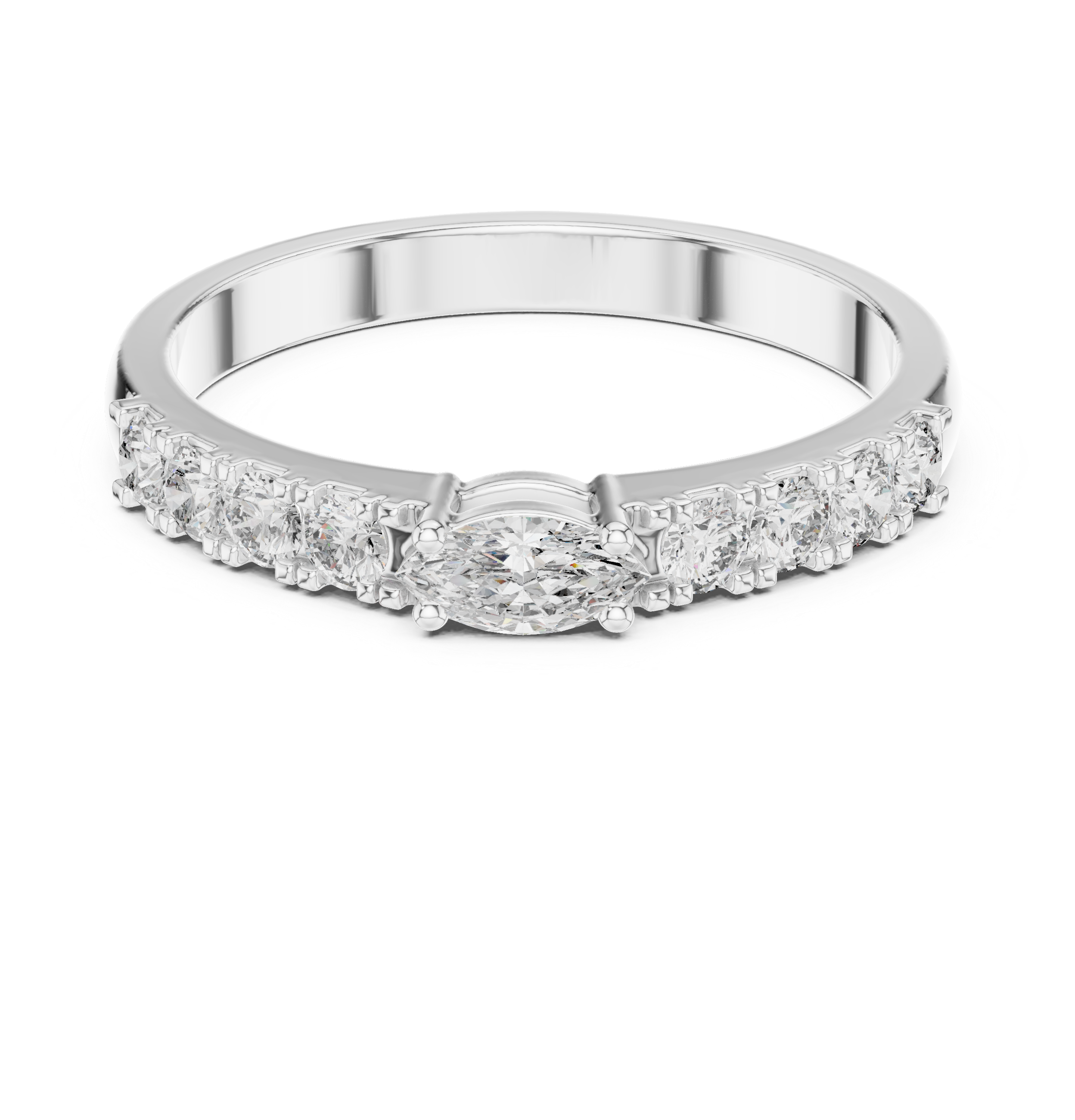 Gold Solitaire Pave Marquise Lab Grown Diamond Zyara Ring