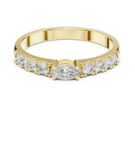 Gold Solitaire Pave Marquise Lab Grown Diamond Zyara Ring