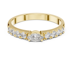 Gold Solitaire Pave Marquise Lab Grown Diamond Zyara Ring