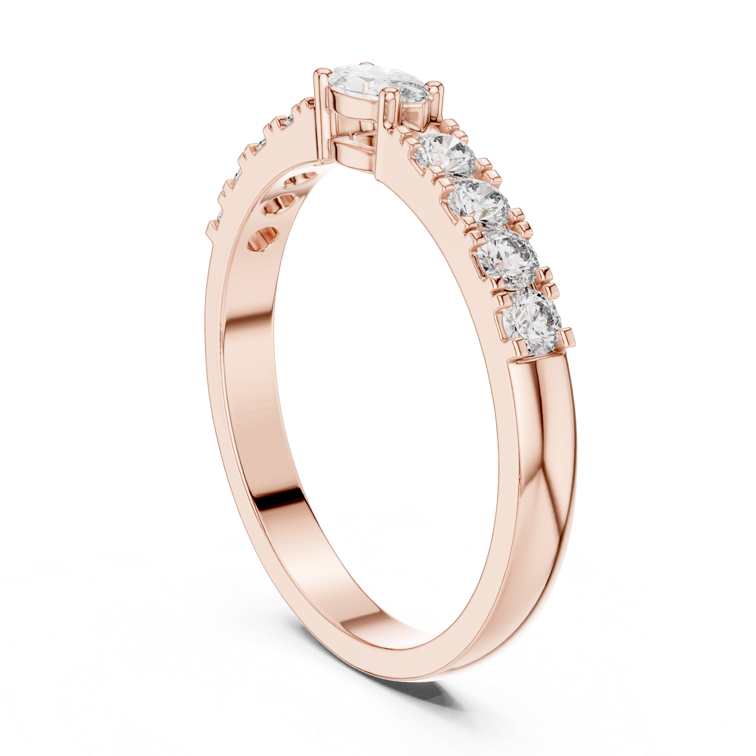Gold Solitaire Pave Marquise Lab Grown Diamond Zyara Ring