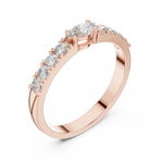 Gold Solitaire Pave Marquise Lab Grown Diamond Zyara Ring