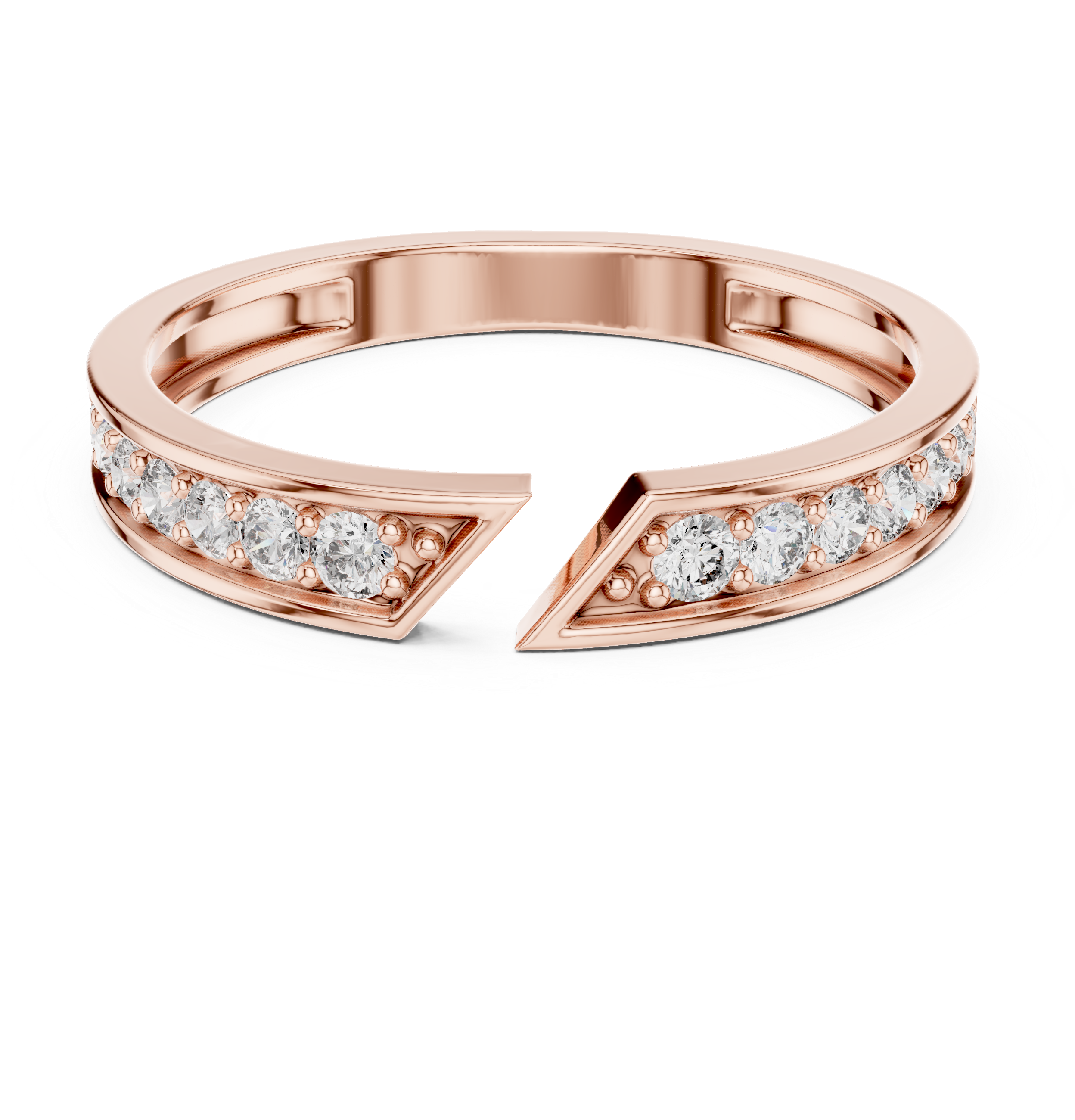Gold Open Band Round Lab Grown Diamond Orvyn Ring
