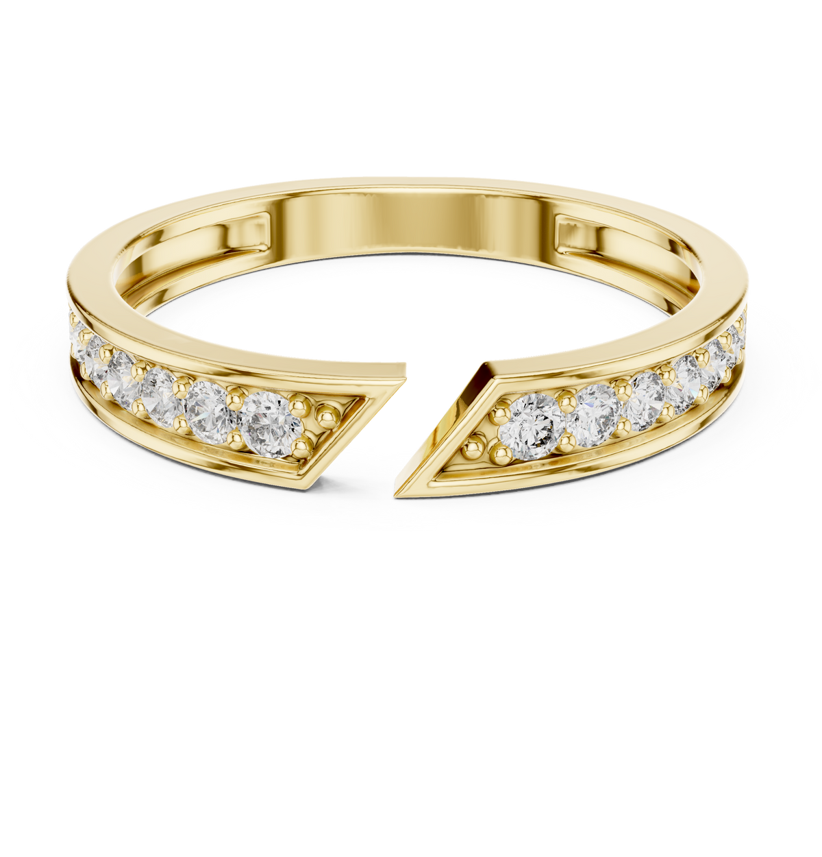 Gold Open Band Round Lab Grown Diamond Orvyn Ring