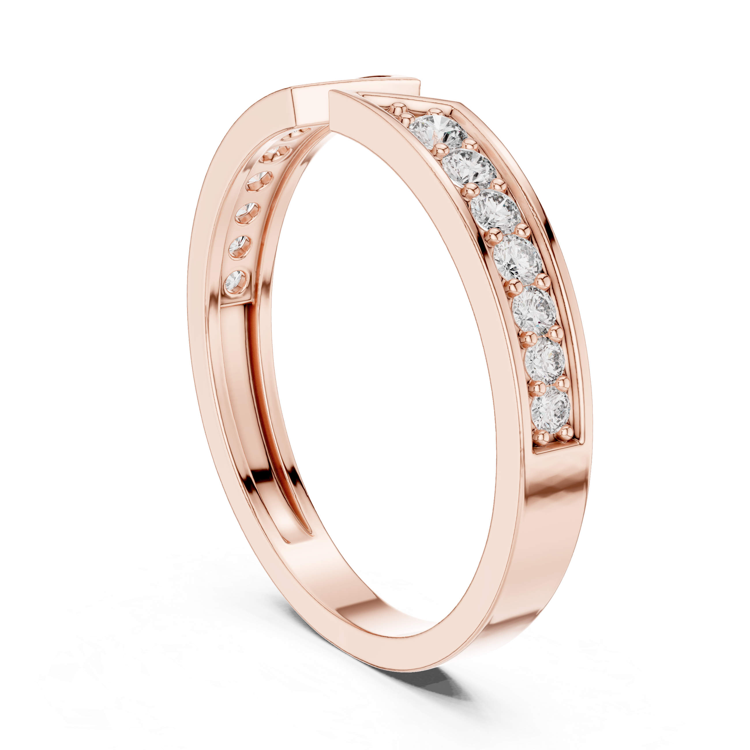 Gold Open Band Round Lab Grown Diamond Orvyn Ring