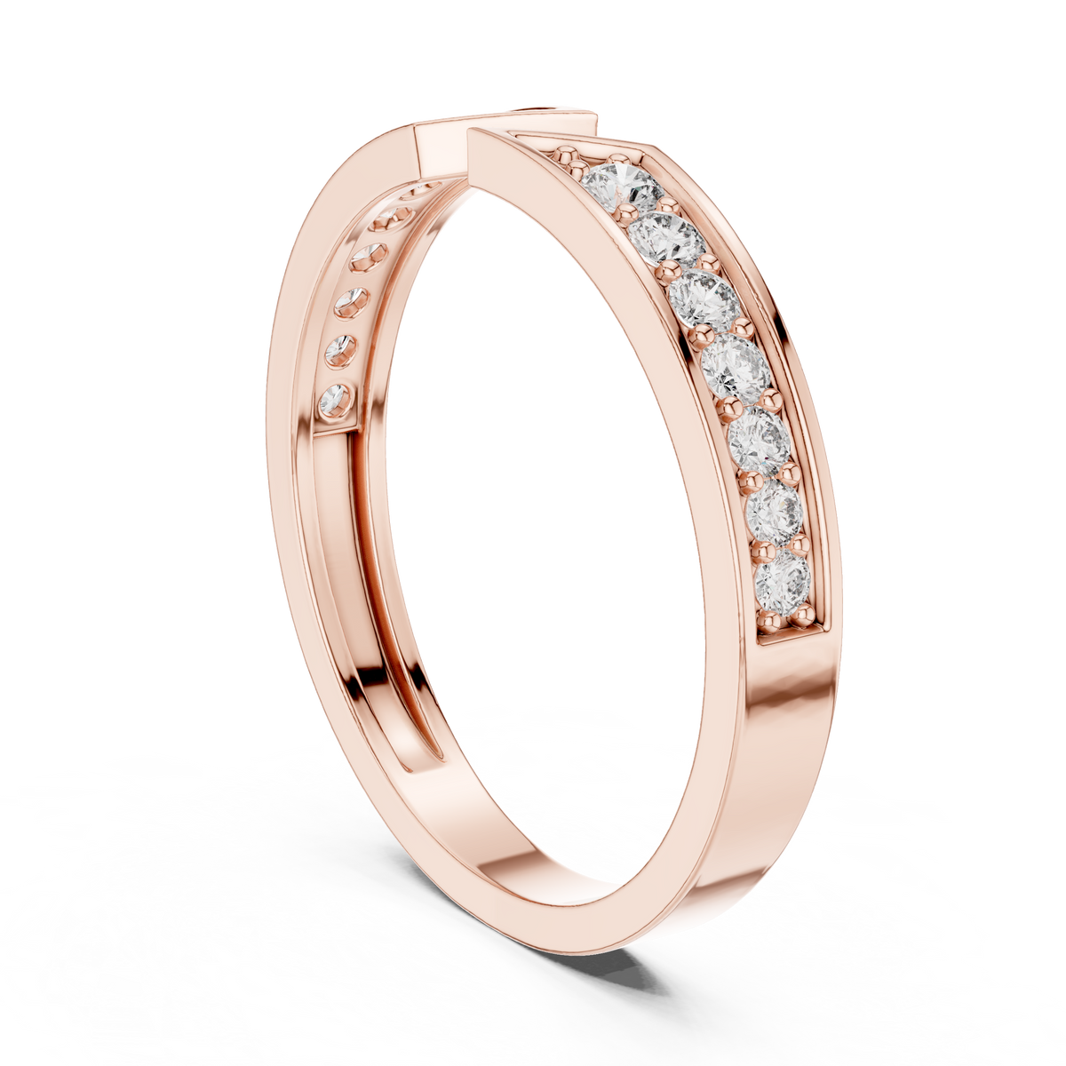 Gold Open Band Round Lab Grown Diamond Orvyn Ring