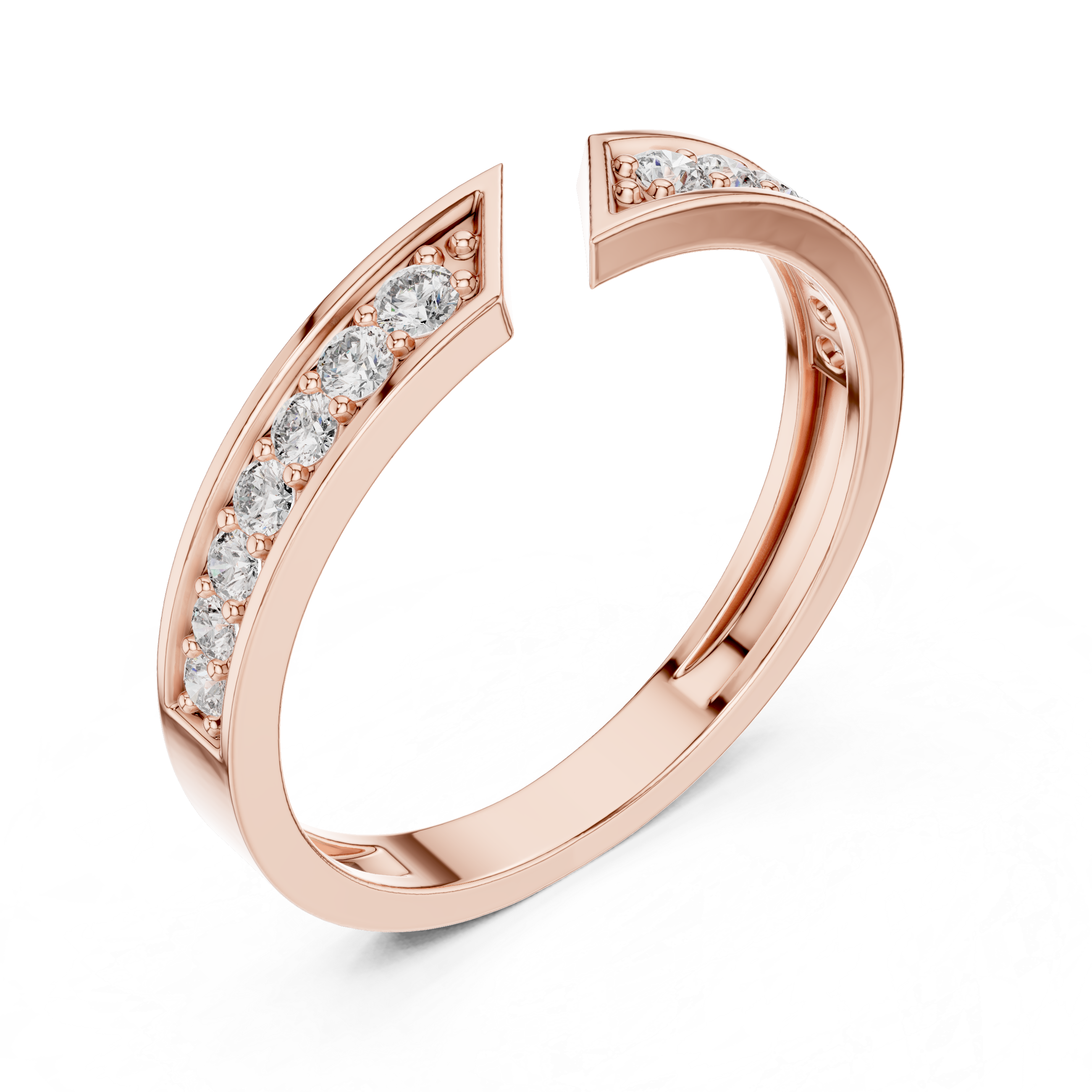 Gold Open Band Round Lab Grown Diamond Orvyn Ring