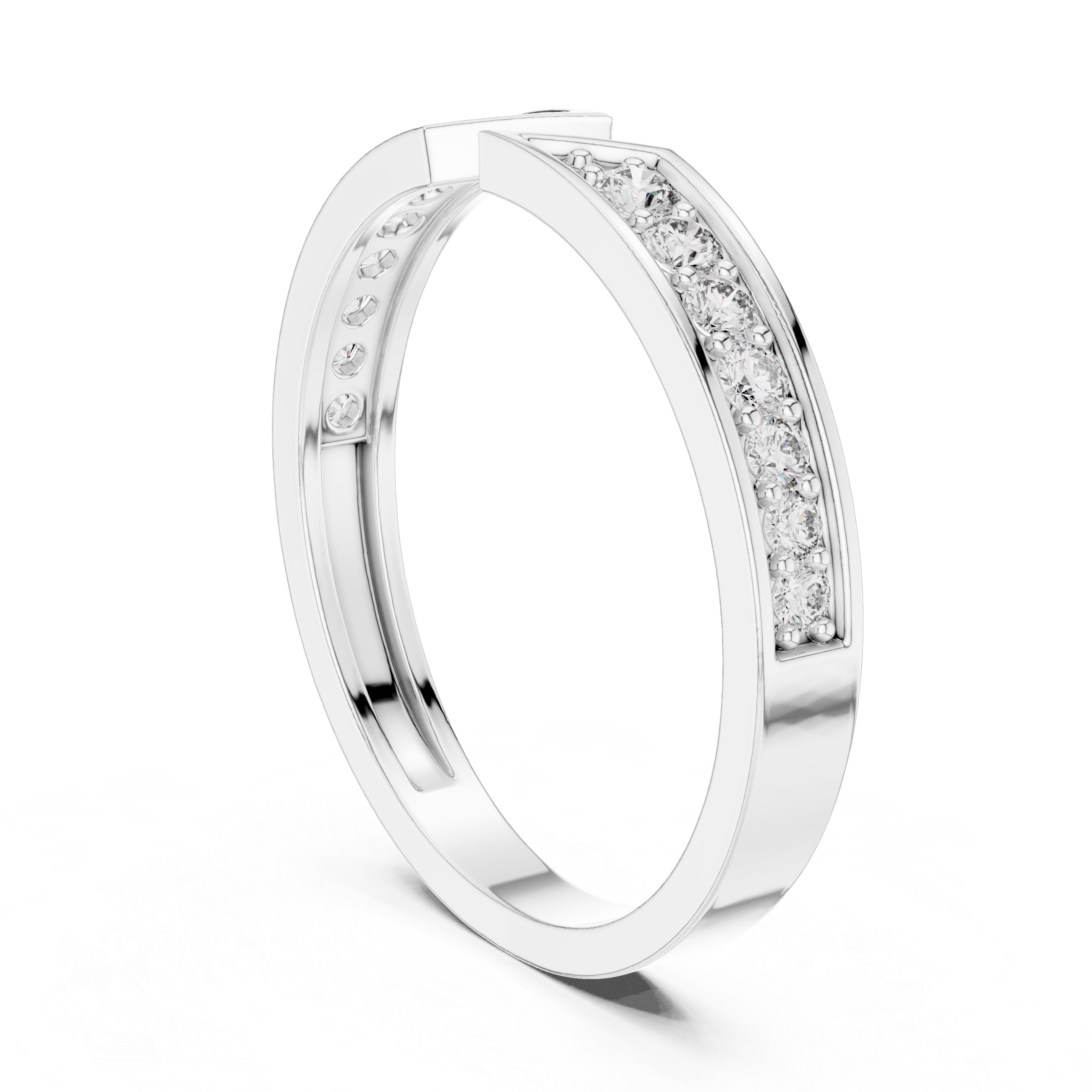 Gold Open Band Round Lab Grown Diamond Orvyn Ring