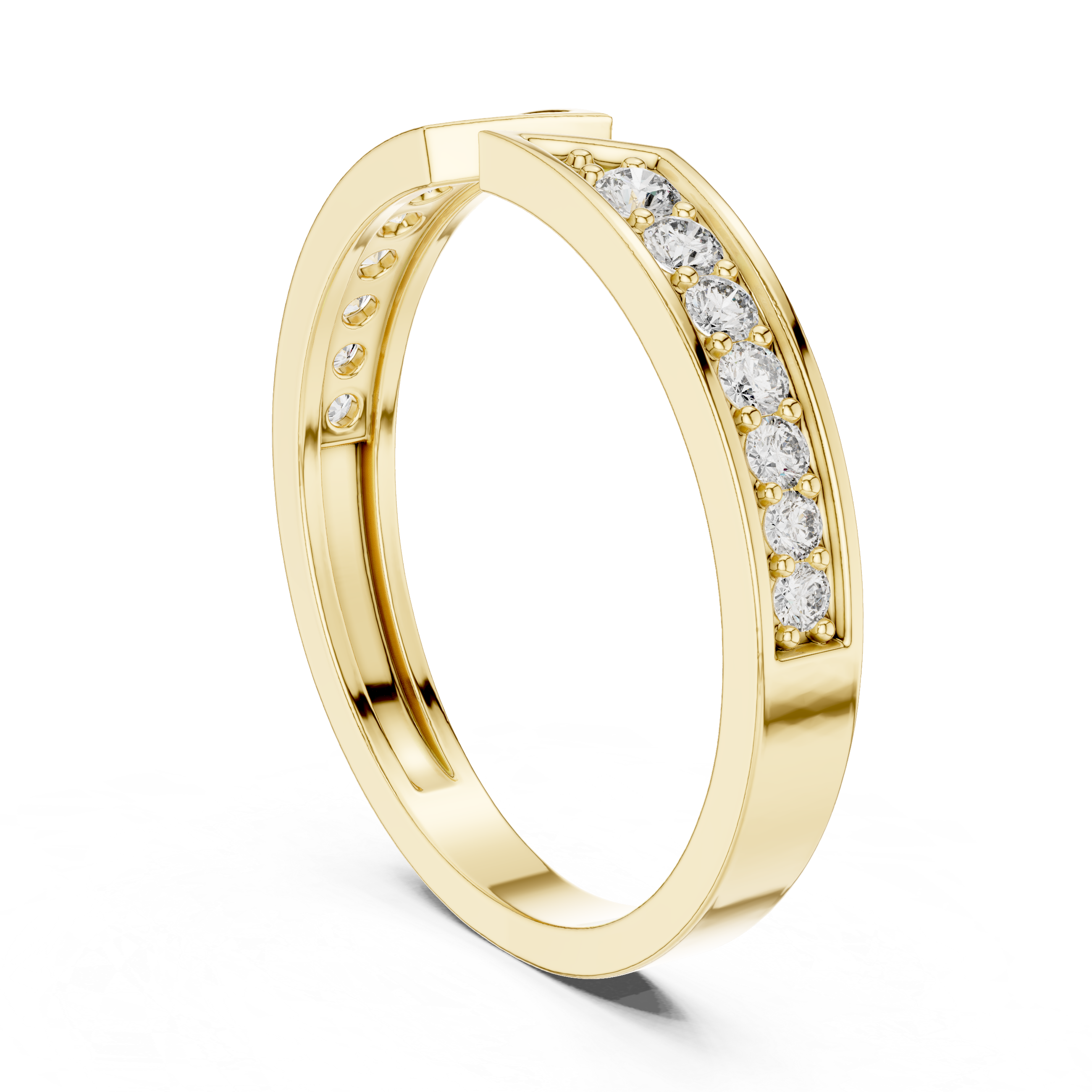 Gold Open Band Round Lab Grown Diamond Orvyn Ring