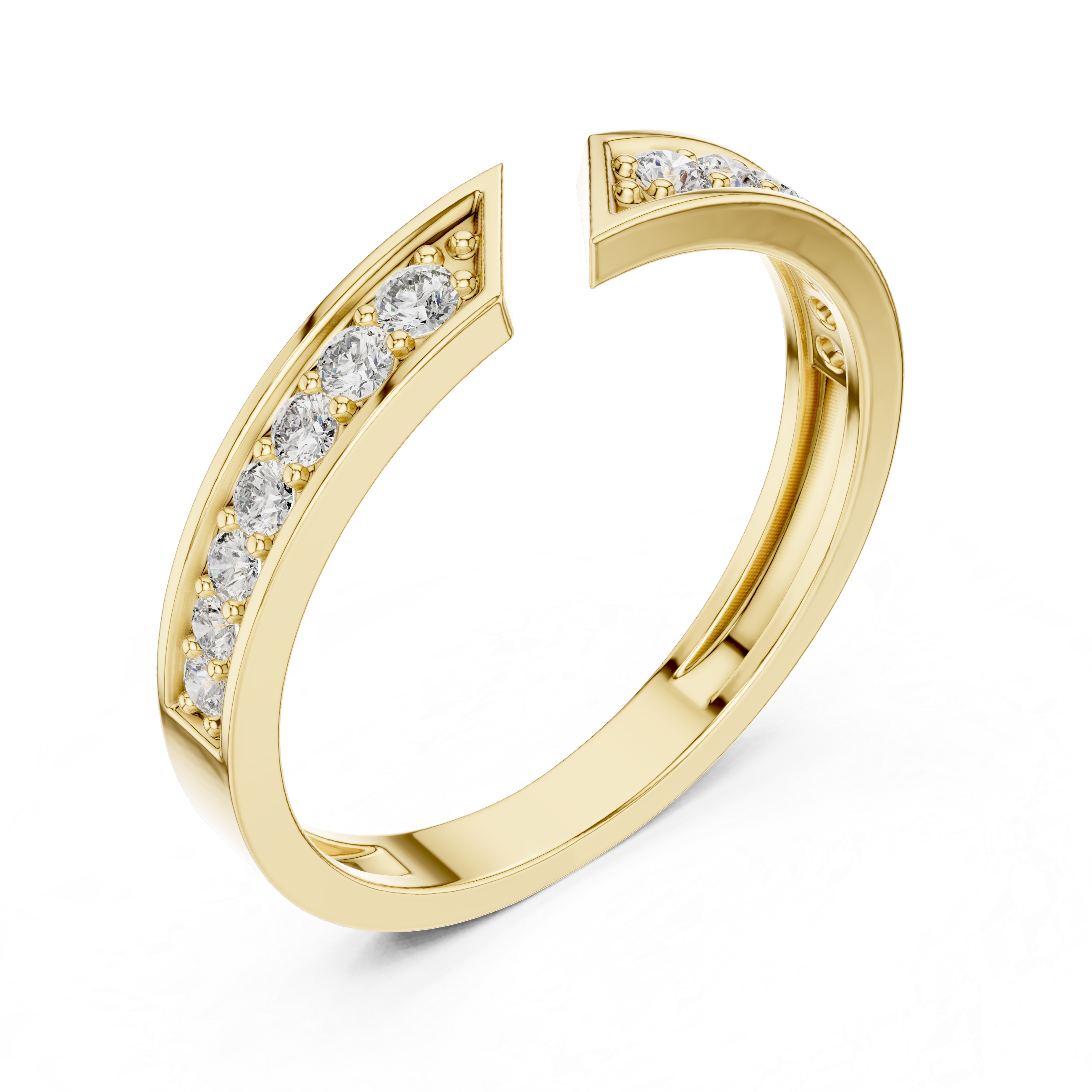 Gold Open Band Round Lab Grown Diamond Orvyn Ring