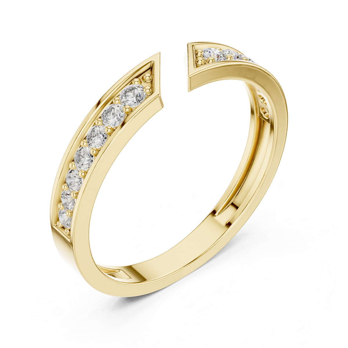 Gold Open Band Round Lab Grown Diamond Orvyn Ring