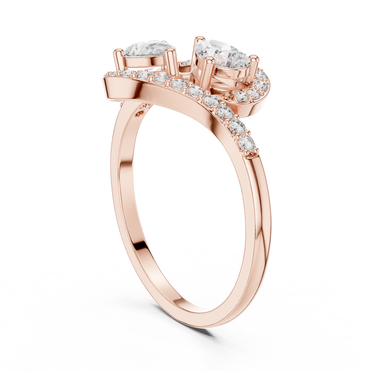 Gold Split Halo Pear Lab Grown Diamond Kavex Ring