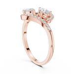 Gold Split Halo Pear Lab Grown Diamond Kavex Ring