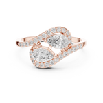 Gold Split Halo Pear Lab Grown Diamond Kavex Ring