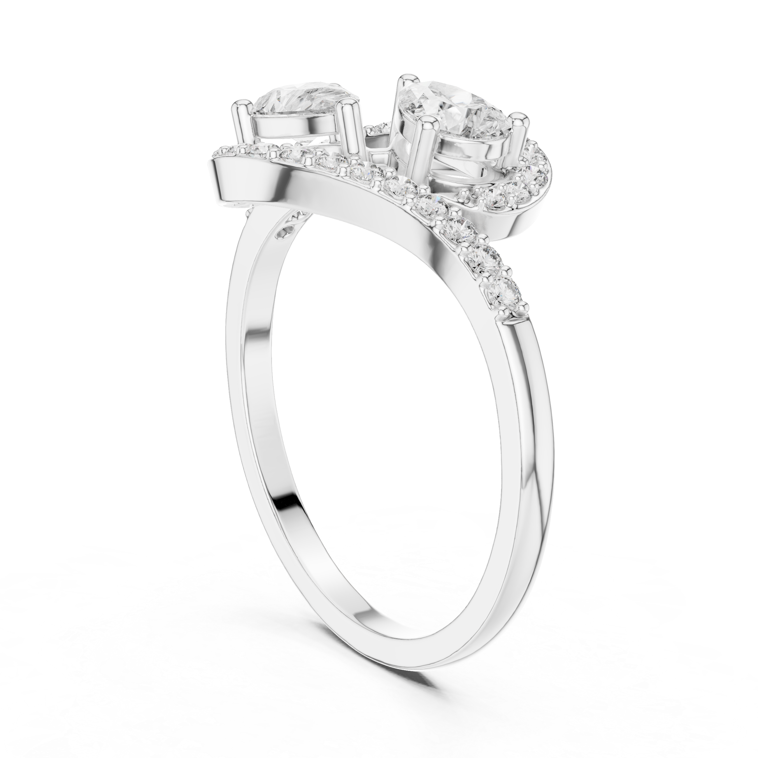 Gold Split Halo Pear Lab Grown Diamond Kavex Ring