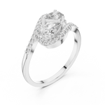 Gold Split Halo Pear Lab Grown Diamond Kavex Ring