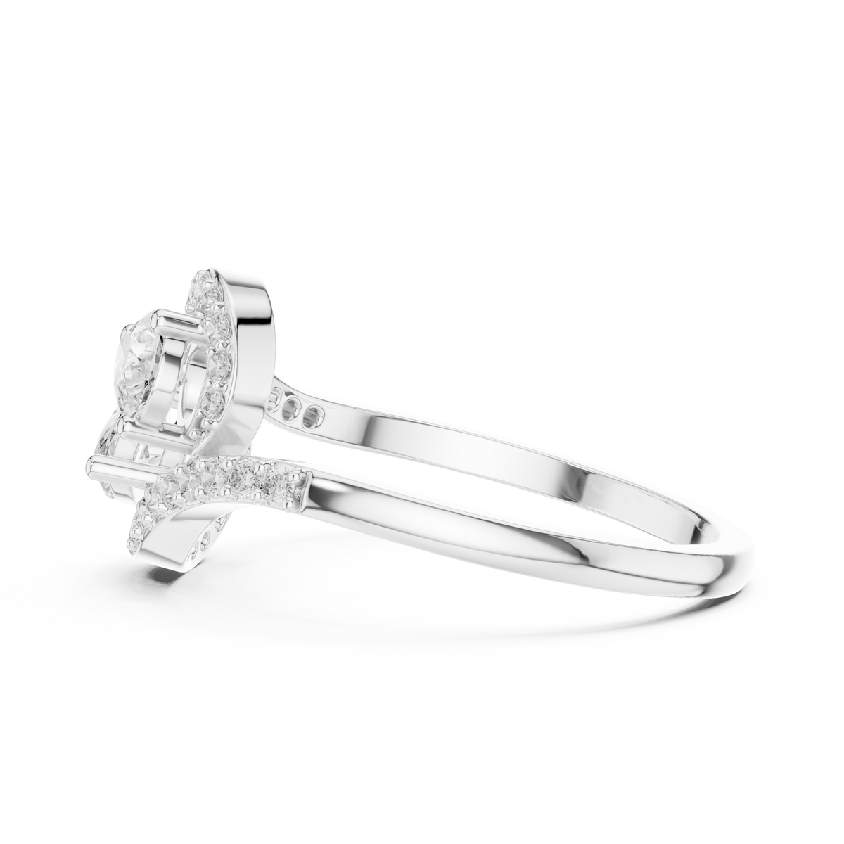 Gold Split Halo Pear Lab Grown Diamond Kavex Ring