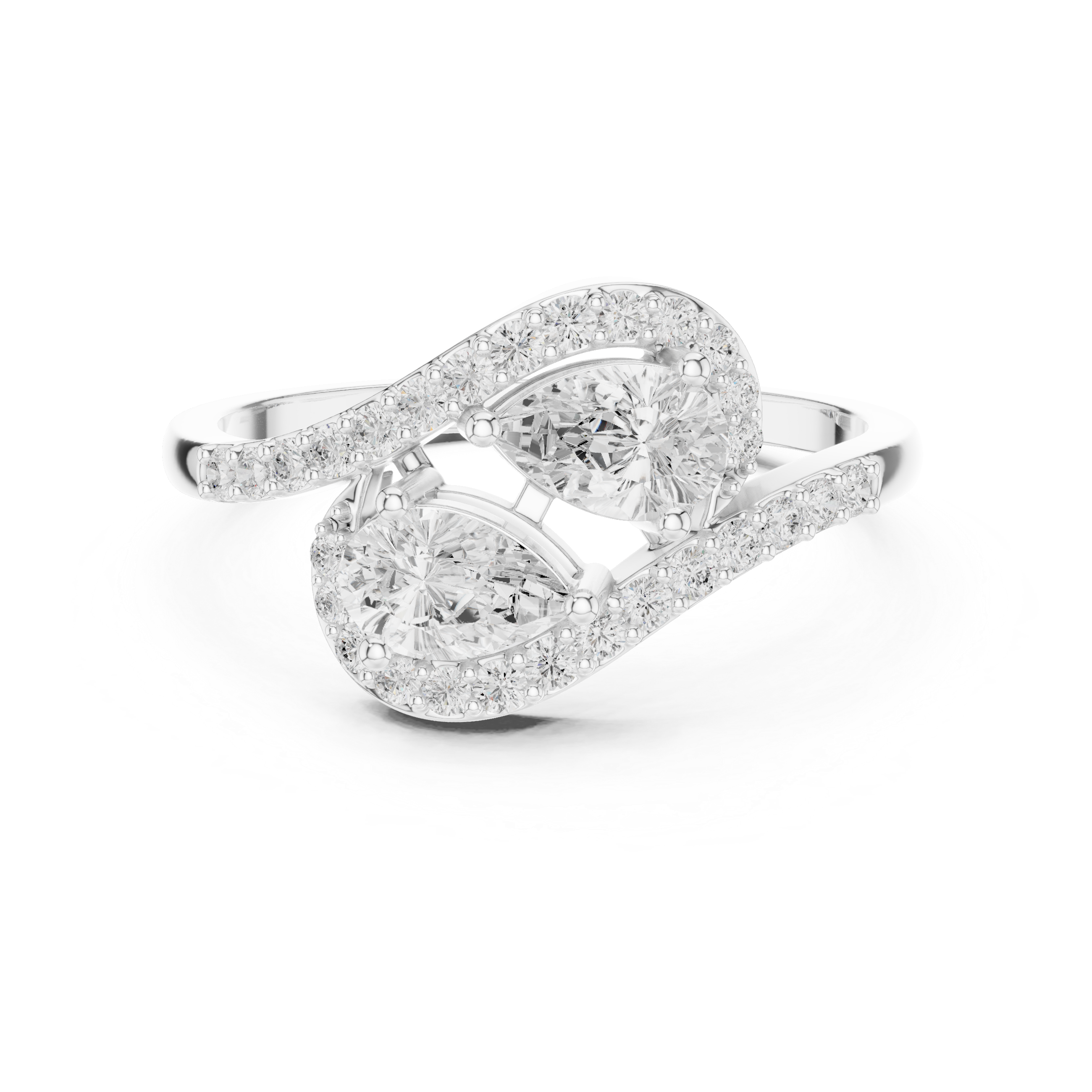 Gold Split Halo Pear Lab Grown Diamond Kavex Ring