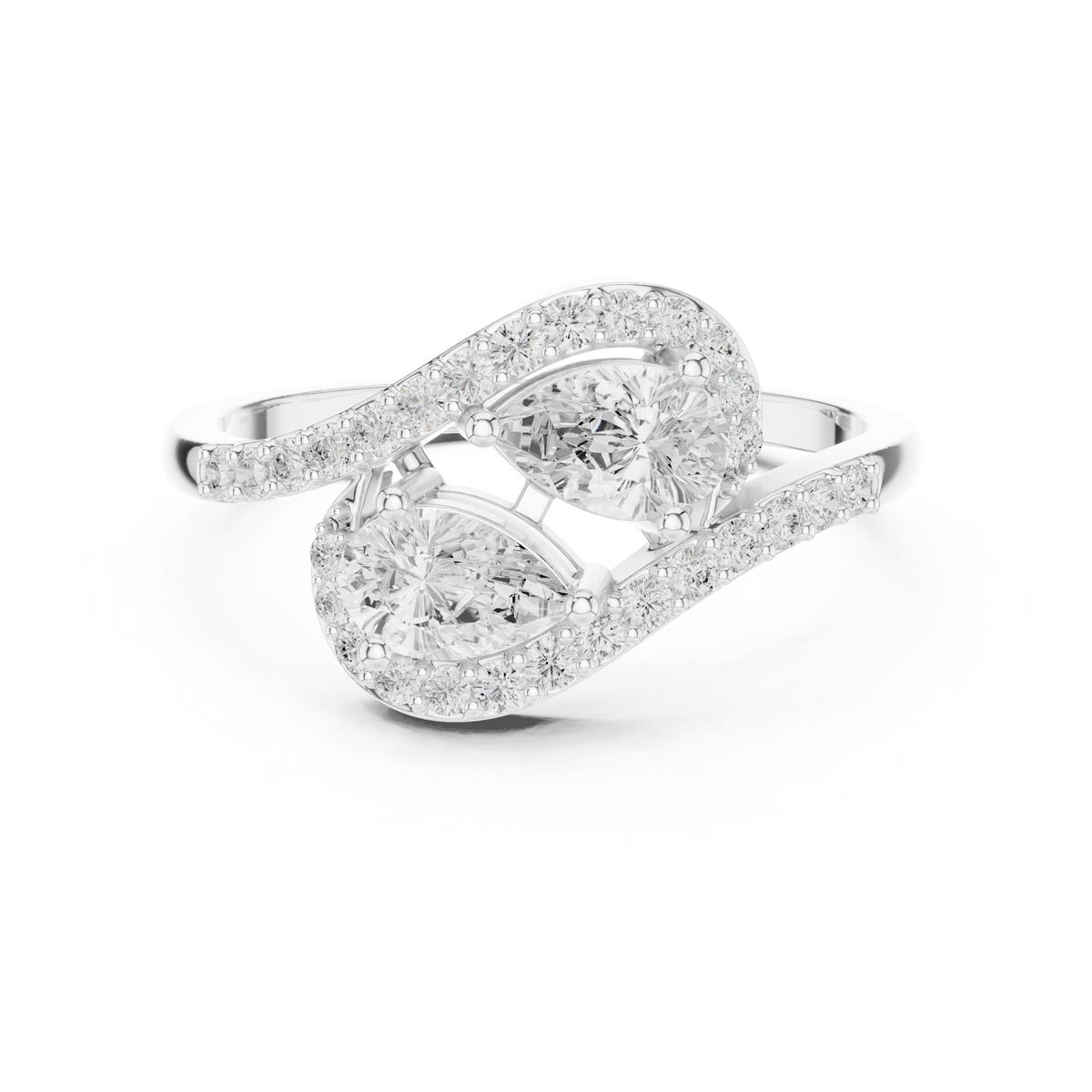 Gold Split Halo Pear Lab Grown Diamond Kavex Ring
