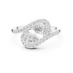 Gold Split Halo Pear Lab Grown Diamond Kavex Ring