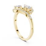 Gold Split Halo Pear Lab Grown Diamond Kavex Ring