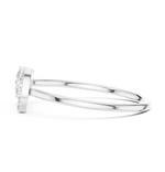 Gold Solitaire Pave Princess Lab Grown Diamond Petal Ring