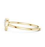 Gold Solitaire Pave Princess Lab Grown Diamond Petal Ring