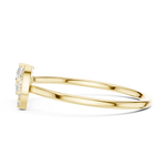 Gold Solitaire Pave Princess Lab Grown Diamond Petal Ring