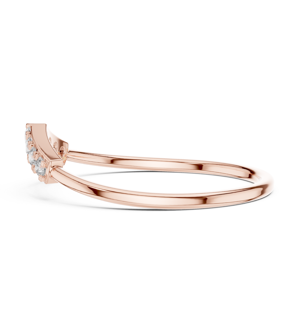 Gold Pointed Pave Accent Setting Round Lab Grown Diamond Orelia Ring